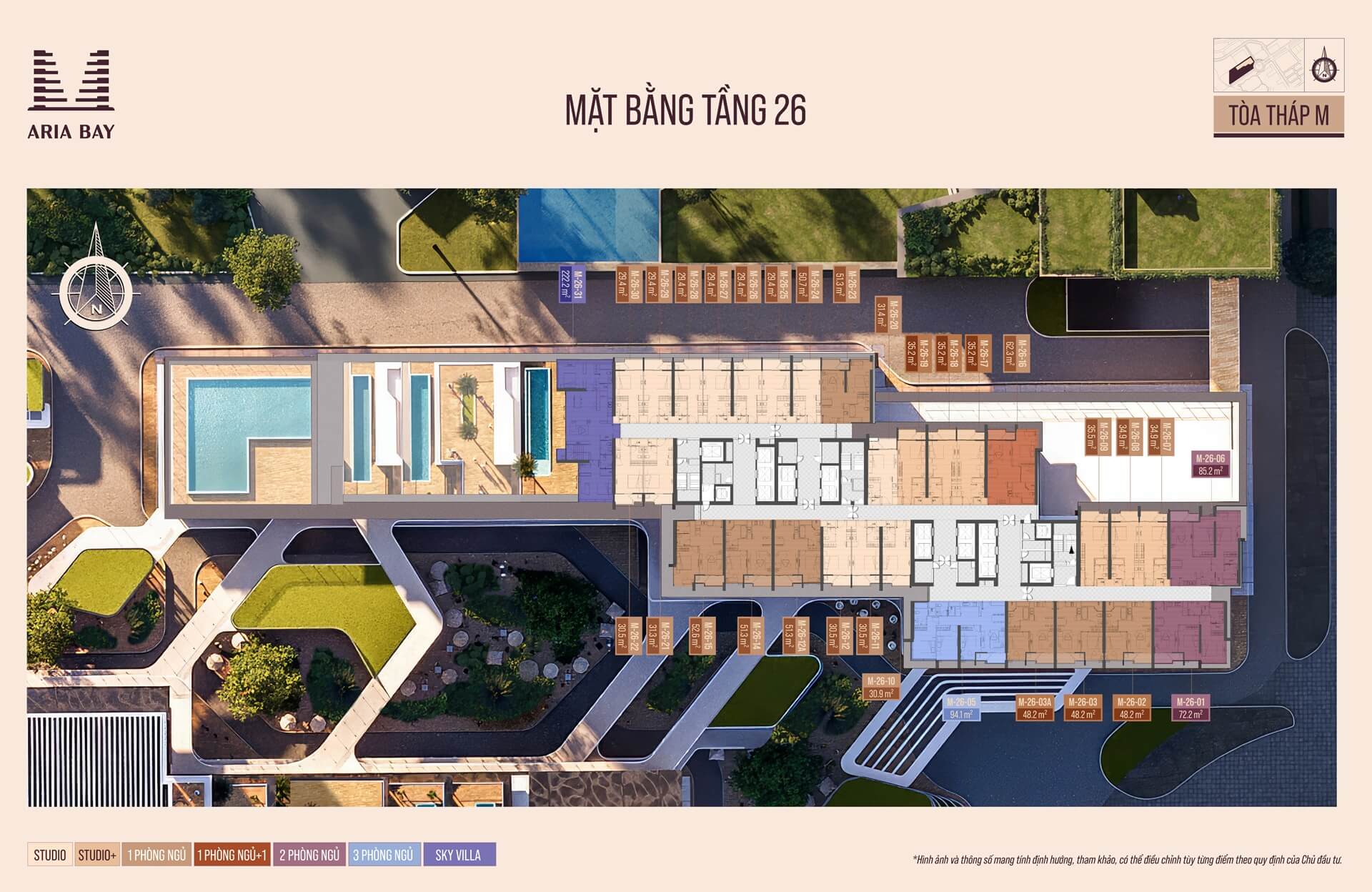 Mặt bằng tầng 26 tòa M dự án Prima Bay Hạ Long