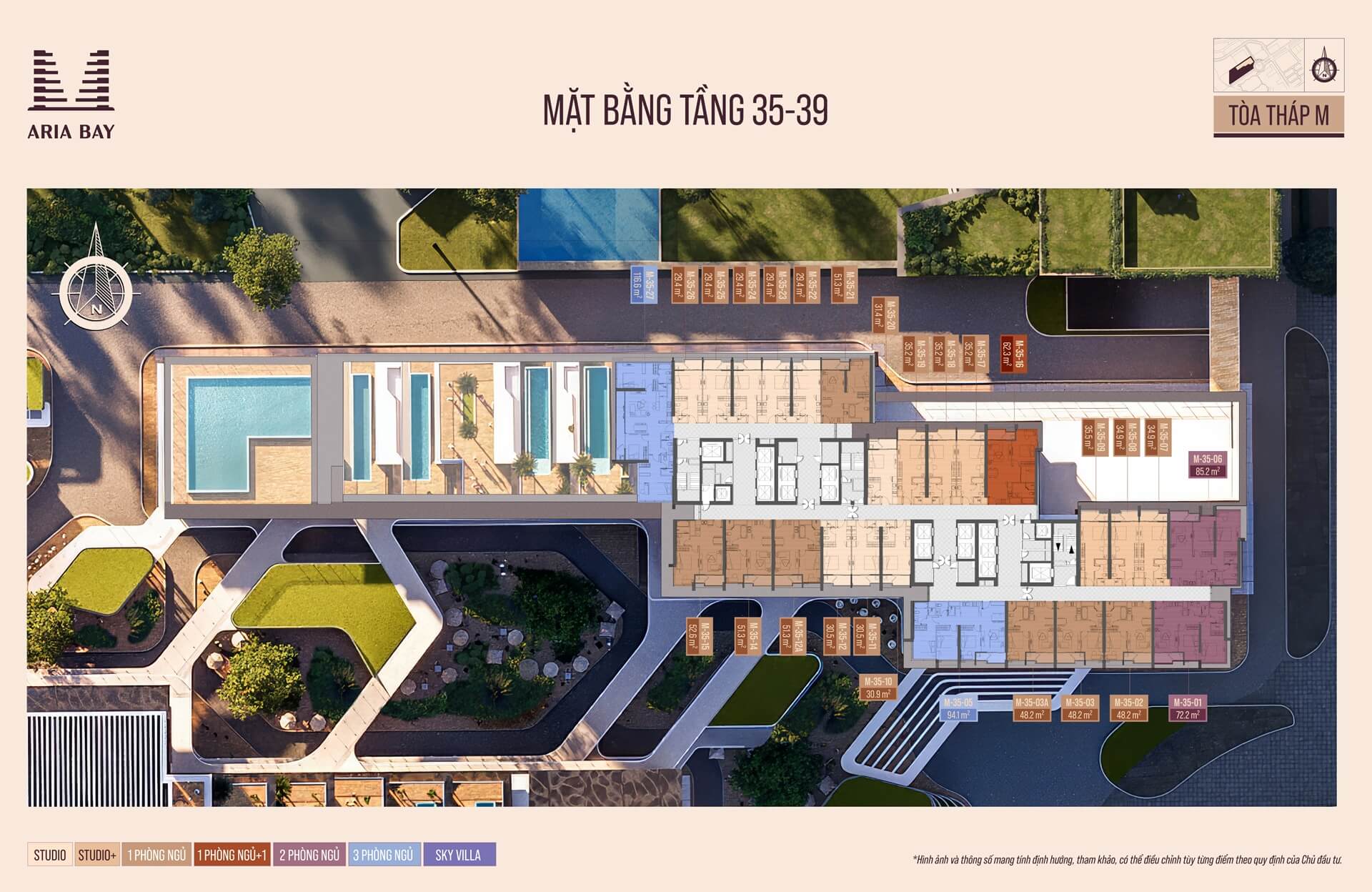 Mặt bằng tầng 35-39 tòa M dự án Prima Bay Hạ Long