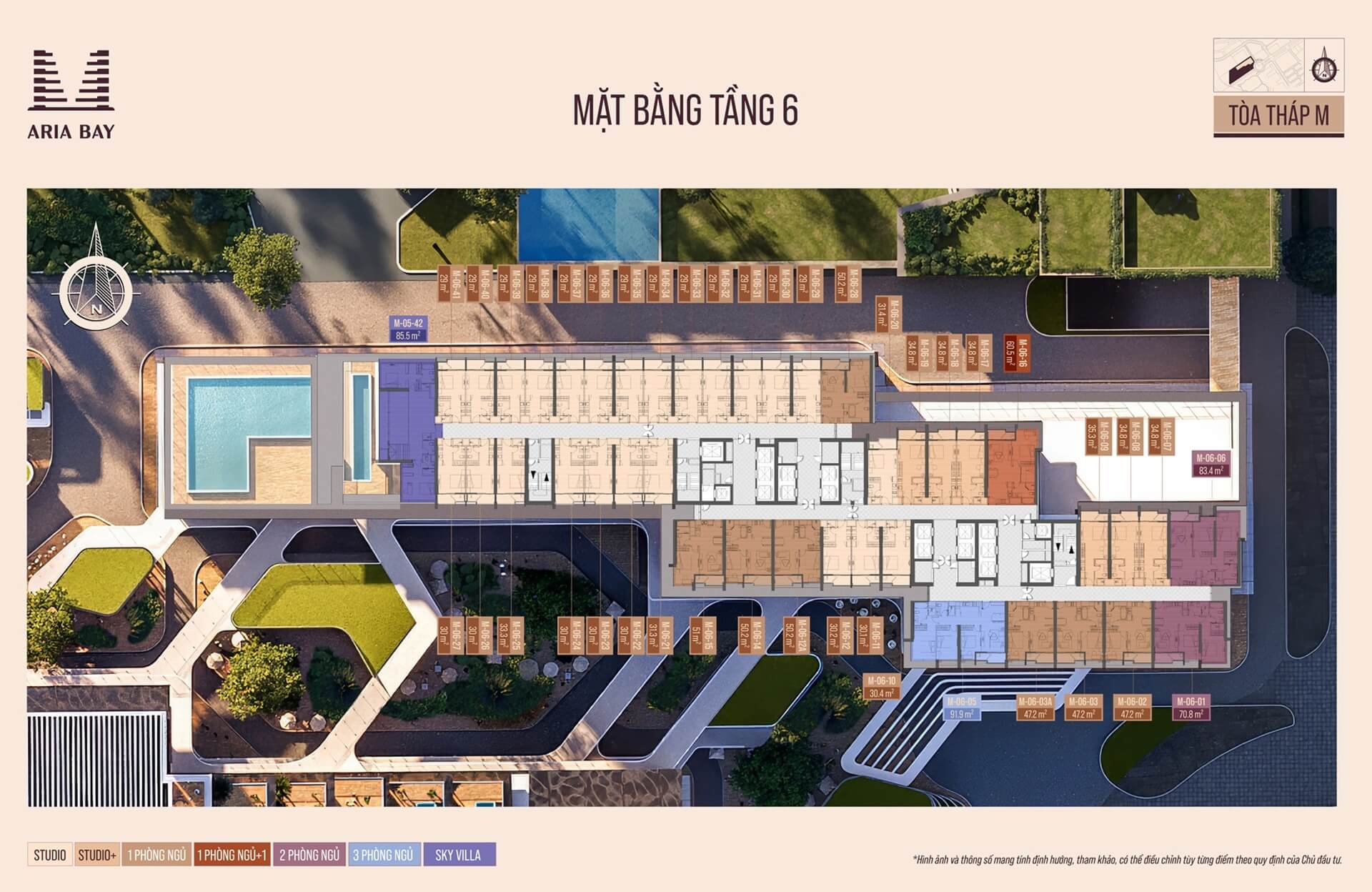 Mặt bằng tầng 6 tòa M dự án Prima Bay Hạ Long