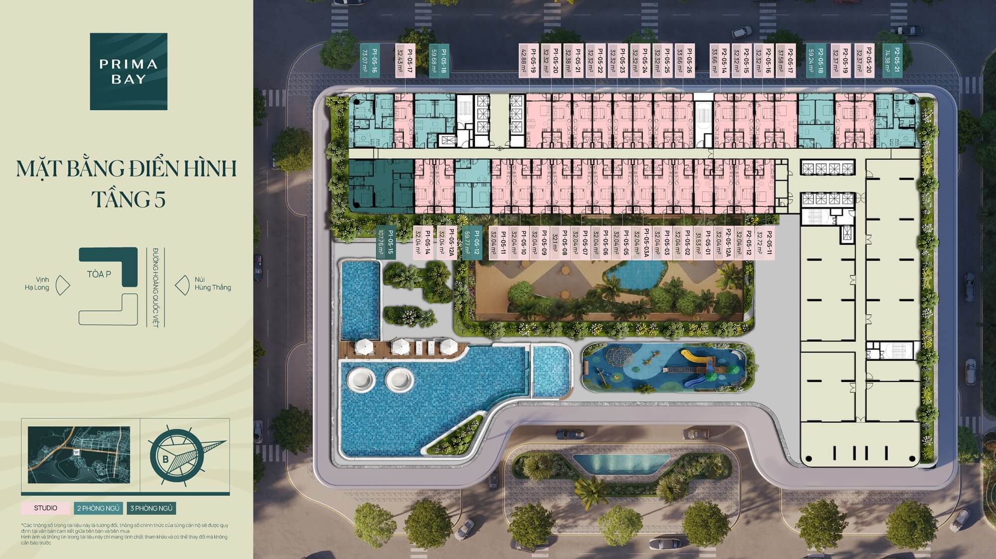 mặt bằng tầng 5 dự án prima bay hạ long